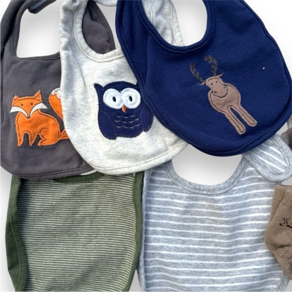 Baby Essentials Lot Bibs Bandanna Socks Mittens Newborn